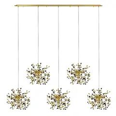 L5PL721132 Подвес пятерной линейный EXTRA 5x3x5W(led) G9  (721132 - 5 + 572162 -1) ЗОЛОТО Lightstar
