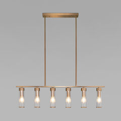 Умный потолочный светильник со стеклянными плафонами 60166 латунь