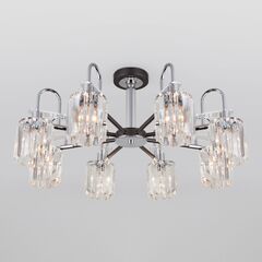 Умная потолочная люстра с хрусталем в стиле лофт 70090/8 графит