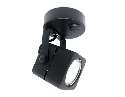 Накладной поворотный светильник с выключателем TA110 BK черный GU10 D80*130*D60