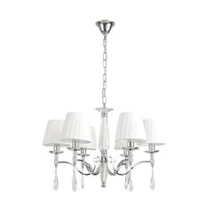 8316/6 CLASSI LN26 058 хром/белый, металл/хрусталь/текстиль Люстра E14 6*40W 220V MAGDA