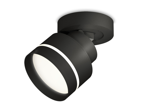 Комплект накладного поворотного светильника с акрилом XM8102025 SBK/FR черный песок/белый матовый GX53 (A2229, A2106, C8102, N8462)