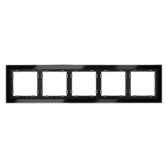 VLS110508 Рамка стеклянная VOLTUM S70 на 5 постов, (черный,стекло) (ТМ Maytoni)