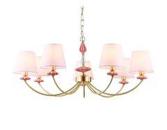 Светильник подвесной LH75025/7 GD/PI золото/розовый E14/7 max 40W D890*800