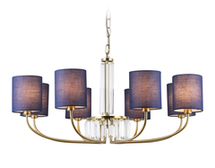 Светильник подвесной LH71273/8 BS/DB латунь/темно синий E14/8 max 40W D820*840