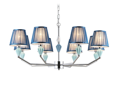 Светильник подвесной LH75063/8 CH/DB хром/темно синий E14/8 max 40W D870*810