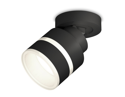 Комплект накладного поворотного светильника с акрилом XM8102024 SBK/FR черный песок/белый матовый GX53 (A2229, A2106, C8102, N8445)