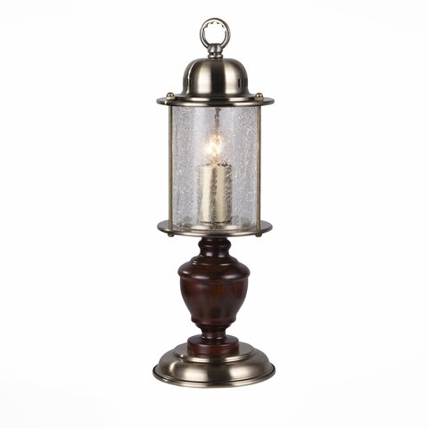 SL150.304.01 Прикроватная лампа ST-Luce Бронза, коричневый/Прозрачный с эфектом трещин E27 1*60W