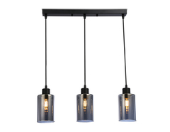 Подвесной светильник в стиле лофт TR3698/3 BK/SM черный/дымчатый E27*3 max 40W 560*100*1040