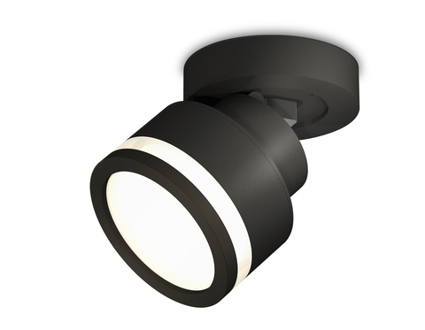 Комплект накладного поворотного светильника с акрилом XM8102022 SBK/FR черный песок/белый матовый GX53 (A2229, A2106, C8102, N8415)