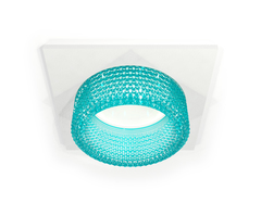 Комплект встраиваемого светильника с композитным хрусталем XC6520043 SWH/BL белый песок/голубой MR16 GU5.3 (C6520, N6153)