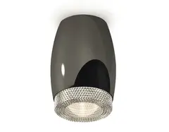 Комплект накладного светильника с композитным хрусталем XS1123010 DCH/CL черный хром/прозрачный MR16 GU5.3 (C1123, N7191)