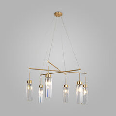 Умная подвесная люстра с хрусталем 60163/6 латунь