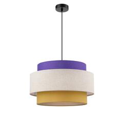 8281/4 MODERNI черный/фиолетовый/бежевый/желтый, металл/текстиль Светильник подвесной E14 4*40W 220V PALERMO
