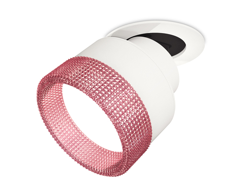 Комплект встраиваемого поворотного светильника с композитным хрусталем XM8101542 SWH/PI белый песок/розовый GX53 (A2241, A2105, C8101, N8486)