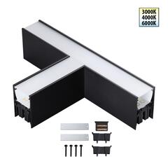 359611 OVER NT25 070 черный Светильник соединитель «Т» с переключ. цв. температуры IP20 LED 12W 220-240V 3000К\4000К\6000К FATTO