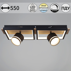 19560-0.3-2+2 BK+WOOD светильник потолочный