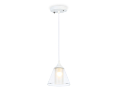 Светильник подвесной TR3551 WH/CL/FR белый/прозрачный/белый матовый E27 max 40W D160*800