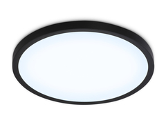 Светильник светодиодный ультратонкий FZ1957 BK черный IP54 26W 5000K D370*15 (Без ПДУ)