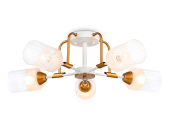 Светильник подвесной TR303323/5 WH/GD/CL/FR белый/золото/прозрачный/белый матовый E27*5 max 60W D620*200
