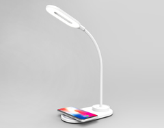 Светодиодная настольная лампа с беспроводной зарядкой DE588 WH белый LED 3000-6400K 3W