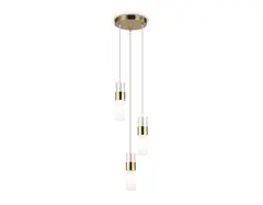 Светильник подвесной LH55112/3 BS/FR/TI латунь/белый матовый/янтарь E14*3 max 40W D220*1200