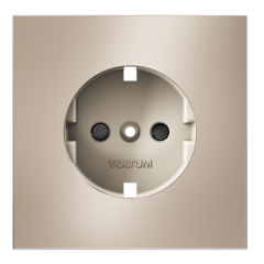 VLSM000710 Накладка для розетки с заземлением и защитными шторками, S70 Metal (платина). (ТМ Maytoni)