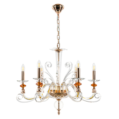 Люстра Crystal Lux CATARINA SP6 V2 GOLD/TRANSPARENT-COGNAC 1361/306