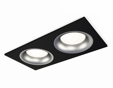 Комплект встраиваемого светильника XC7636004 SBK/MCH черный песок/хром матовый MR16 GU5.3 (C7636, N7013)
