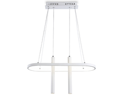 Светильник светодиодный подвесной с пультом FL5383/1+2 WH белый 43W 3000K/4200K/6400K+4200K 600*200*1200 (ПДУ ИК)