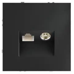 VLS060707 Розетка телевизионная встраиваемая VOLTUM S70 TV+RJ45 кат. 6, (графит). (ТМ Maytoni)