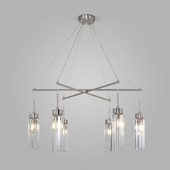 Умная подвесная люстра с хрусталем 60163/6 никель