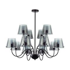 6570/12C MODERNI LN25 104 черный/дымчатый/металл/стекло Люстра потолочная G9 12*20W 220V SMOKY