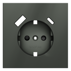 VLS001006 Накладка для розетки с заземлением и защитными шторками, с USB A+C, S70 (титан). (ТМ Maytoni)