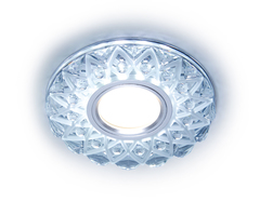 Встраиваемый точечный светильник с LED подсветкой S375 CL/FR прозрачный/матовый GU5.3+3W(LED WHITE) D120*25