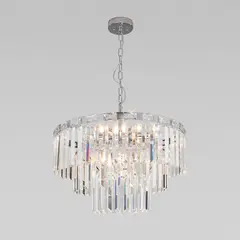 Умная подвесная люстра с хрусталем 10130/8 хром, E14х8