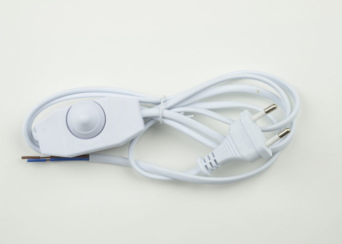 UCX-C30/02A-170 WHITE Сетевой шнур с вилкой и выключателем с диммером. 2А, 500Вт, 1,7м. Белый. ТМ Uniel