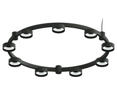 Корпус светильника Techno Ring подвесной для насадок Ø85мм C9242/9 SBK черный песок D740*70.5mm GX53/9