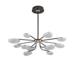 Люстра диммируемая Юнни черный жемчуг d90 h80/60/50 Led 6*5W+6*7W (4000K) с пультом ДУ