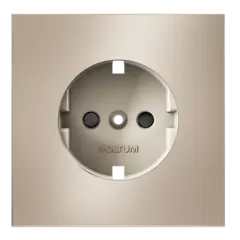 VLSM000710 Накладка для розетки с заземлением и защитными шторками, S70 Metal (платина). (ТМ Maytoni)