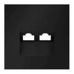 VLS001408 Накладка для розетки компьютерной двойной RJ45+RJ45 кат.6, S70 (черный матовый). (ТМ Maytoni)