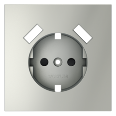 VLS000905 Накладка для розетки с заземлением и защитными шторками, с USB A+A, S70 (сталь). (ТМ Maytoni)