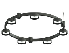 Корпус светильника Techno Ring подвесной для насадок Ø85мм C9238/7 SBK черный песок D635*70.5mm GX53/7