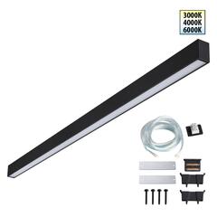 359605 OVER NT25 068 черный Светильник линейный светодиод. с переключ. цв. температуры IP20 LED 40W 220-240V 3000К\4000К\6000К FATTO