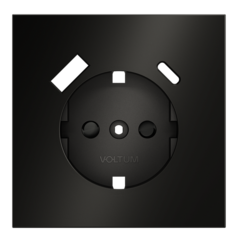 VLSM001012 Накладка для розетки с заземлением и защитными шторками, с USB A+C, S70 Metal (антрацит). (ТМ Maytoni)