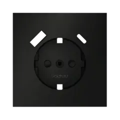 VLS001008 Накладка для розетки с заземлением и защитными шторками, с USB A+C, S70 (черный матовый). (ТМ Maytoni)