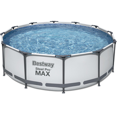 Бассейн каркасный круглый 366*100 см, 9150 л, Steel Pro Max 56418 (с ф.-насосом и лестн.) Bestway