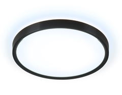 Потолочный светодиодный светильник FZ3050 BK черный IP44 24W+10W 6400+6400К D290*40 (Без ПДУ)