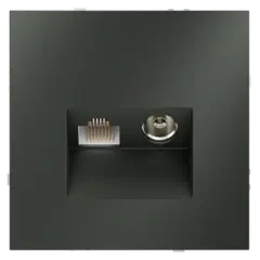 VLS060706 Розетка телевизионная встраиваемая VOLTUM S70 TV+RJ45 кат. 6, (титан). (ТМ Maytoni)