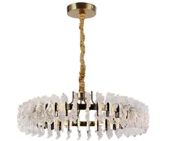 Люстра Мару латунь/черный жемчуг d82 h150 Led 60W (3000K)
